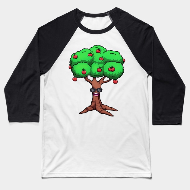 Cool Apple Tree Baseball T-Shirt by TheMaskedTooner